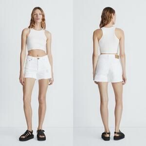 Rag & Bone Optic White Vintage Cut Off 4" High-Rise Rigid Short Women’s 32 NWT
